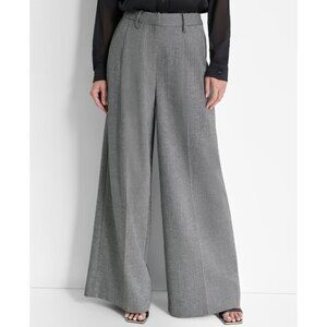 DKNY Women’s High-Rise Wide-Leg Dress Pants Gray Size 12 MSRP $109